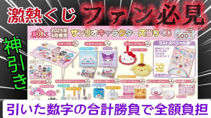 【サンリオキャラクターズ当りくじ】念願の神引きキター、全額お支払バトル【SANRIO】一番くじ