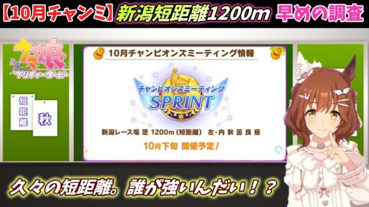 【10月チャンミ調査】久々の短距離　新潟1200ｍがどんなコースか調べる枠【ウマ娘/Umamusume】　日本語/EN/中文