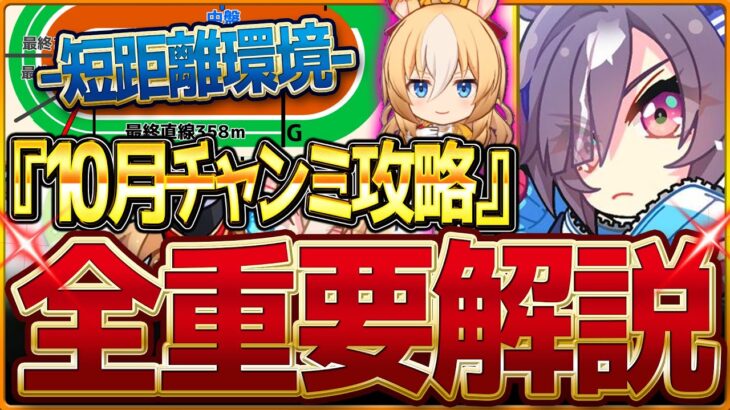 【ウマ娘】”10月短距離チャンミ”全重要攻略まとめ‼加速の選択肢はたくさんあるが…新スプリント杯先取り解説 有効加速 レース環境 育成方針 継承固有 因子厳選 強いウマ娘！新潟1200ｍ【攻略動画】