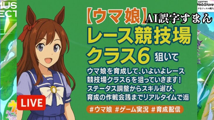 【ウマ娘】次はレース競技場クラス6を目指す！育成＆作戦会議ライブ配信🎮