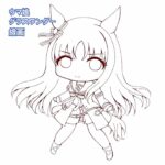 2024年に描いたウマ娘グラスワンダーの線画です！#ウマ娘　#グラスワンダー　#イラスト　#ちびキャラ　#イラストメイキング　#イラストタイムラプス